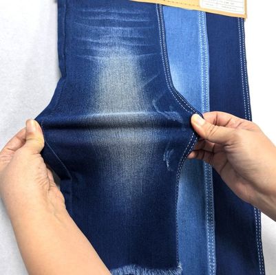 Купить 9OZ Эластичность растяжения Индиго Сатин Джинсовая ткань для леди Устойчивая к сокращению online manufacture