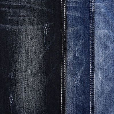 Купить Spandex Stretch Dark Blue Denim Fabric 9.3 Oz JX767-3 с сокращением W 10-11% и количеством пряжи 8 7.5SB*10/40D 75D online manufacture