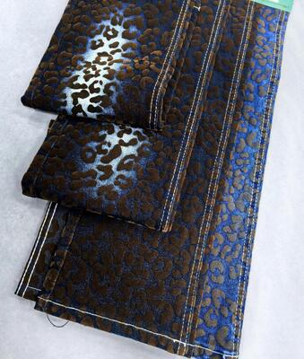 Купить Brown Leopard Print Twill Style Denim Fabric For Jacket Or Coat  10.5oz 70%Cotton online manufacture