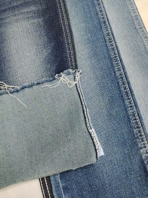 Супер стрейч хлопчатобумажная полиэфирная вискозная джинсовая ткань с саржевым переплетением 11 унций для мужских джинсов